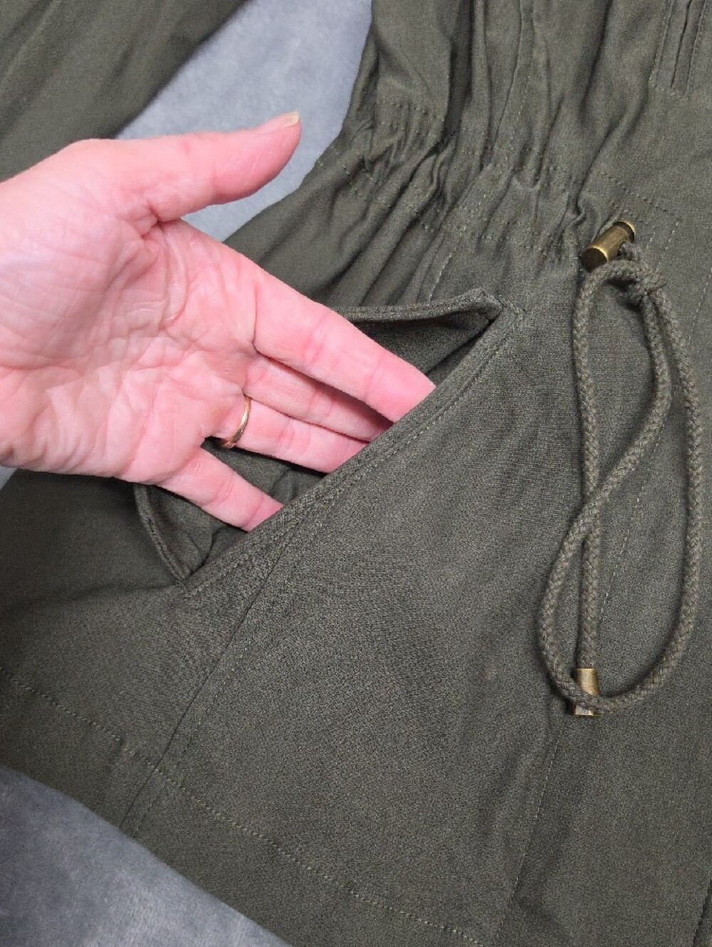 Eden Society M Olive Utility Drawstring Jacket - Picture 3 of 9